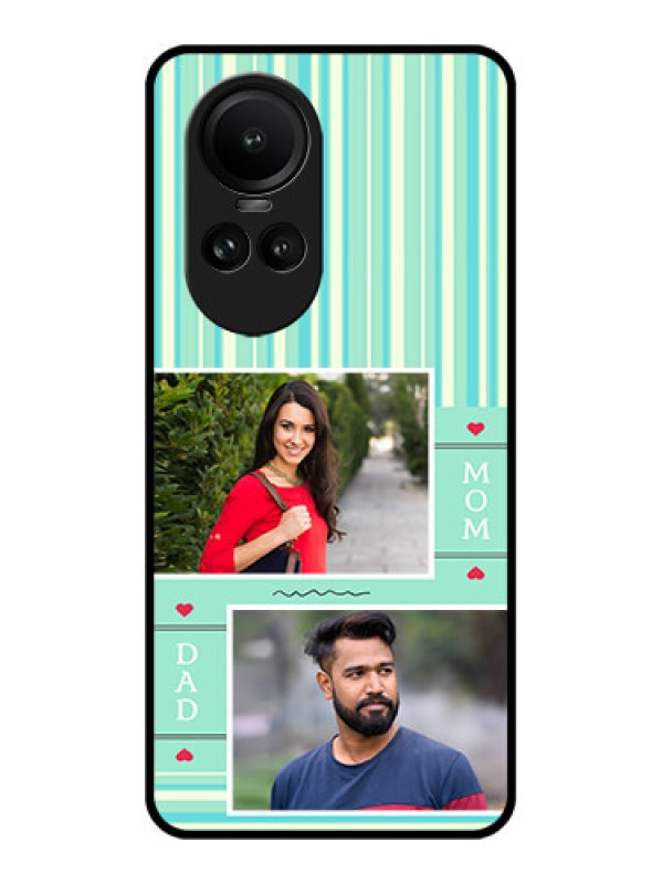 Custom Oppo Reno 10 Pro 5G Custom Glass Phone Case - Mom & Dad Pic Design