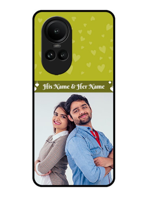 Custom Oppo Reno 10 Pro 5G Custom Glass Phone Case - You & Me Heart Design