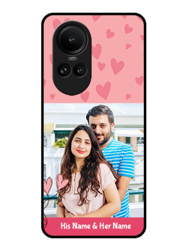 Custom Oppo Reno 10 Pro 5G Personalized Glass Phone Case - Love Design Peach Color