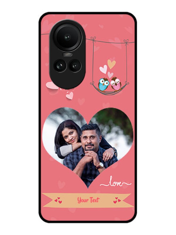 Custom Oppo Reno 10 Pro 5G Personalized Glass Phone Case - Peach Color Love Design