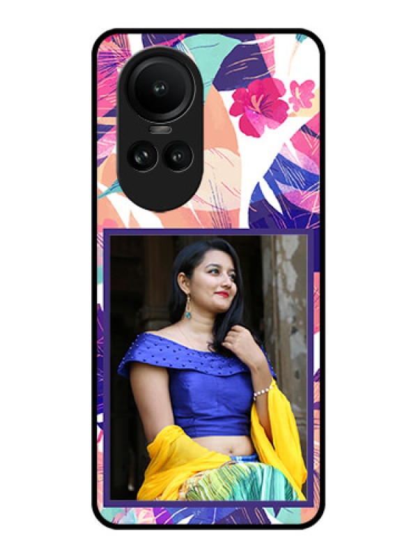 Custom Oppo Reno 10 Pro 5G Custom Glass Mobile Case - Abstract Floral Design