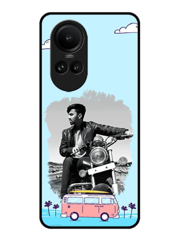 Custom Oppo Reno 10 Pro 5G Photo Printing on Glass Case - Travel & Adventure Design