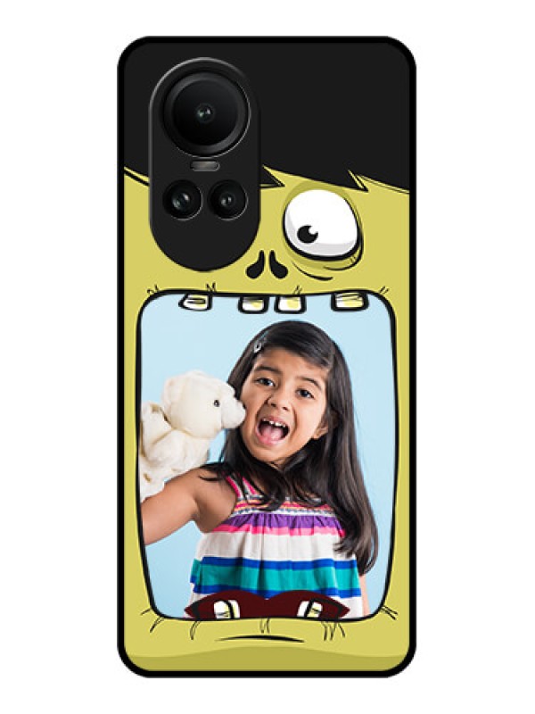 Custom Oppo Reno 10 Pro 5G Personalized Glass Phone Case - Cartoon monster back case Design