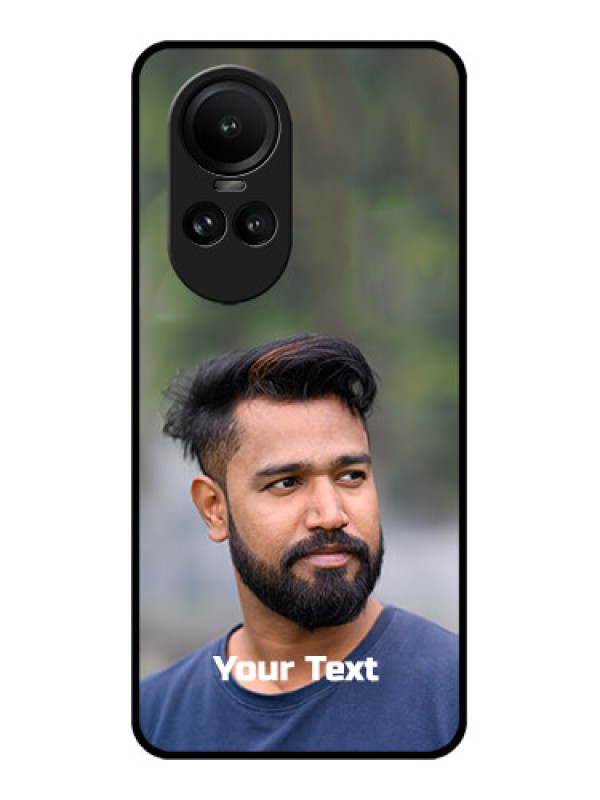 Custom Oppo Reno 10 Pro 5G Glass Mobile Cover: Photo with Text