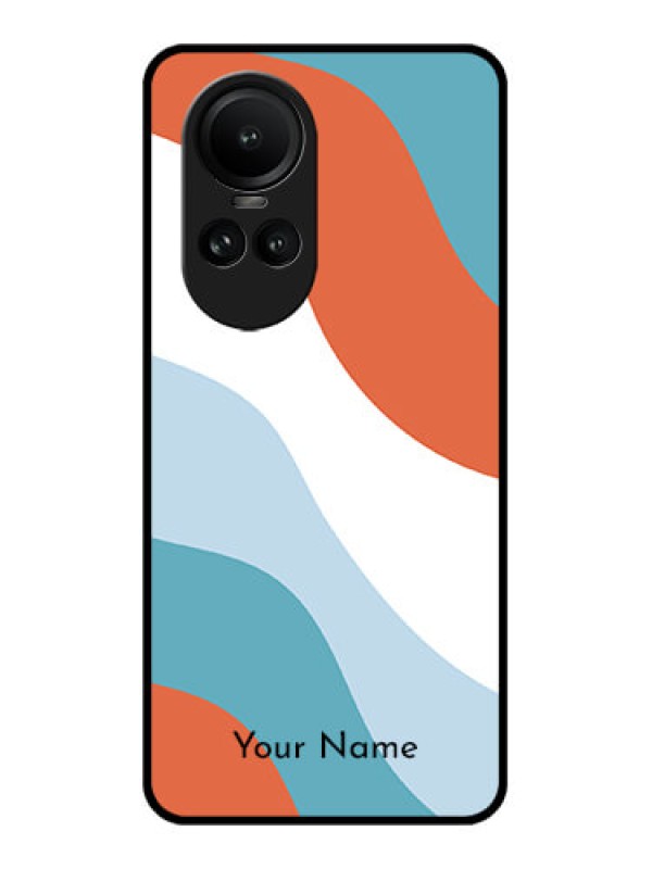 Custom Oppo Reno 10 Pro 5G Custom Glass Mobile Case - coloured Waves Design
