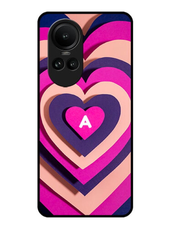 Custom Oppo Reno 10 Pro 5G Custom Glass Mobile Case - Cute Heart Pattern Design