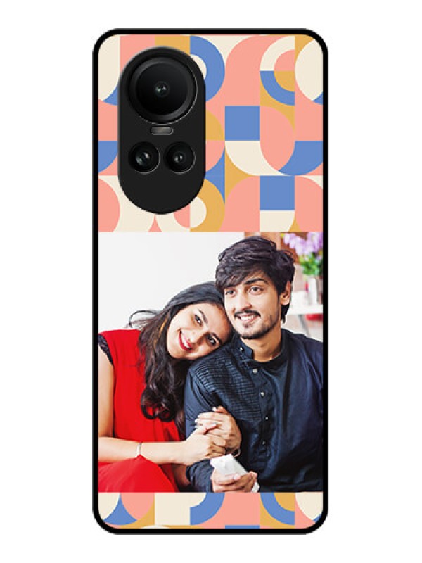 Custom Oppo Reno 10 Pro 5G Photo Printing on Glass Case - Semi-circle Maze Pattern Design