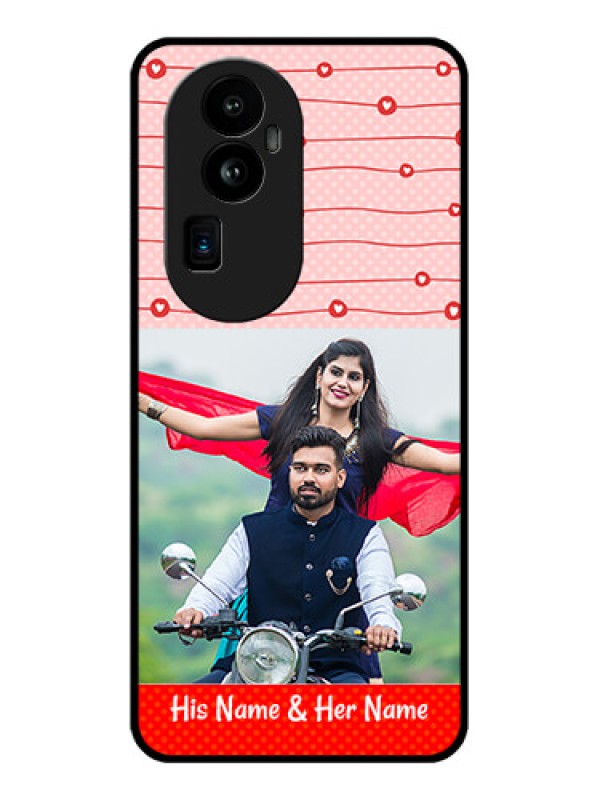 Custom Oppo Reno 10 Pro Plus 5G Personalized Glass Phone Case - Red Pattern Case Design