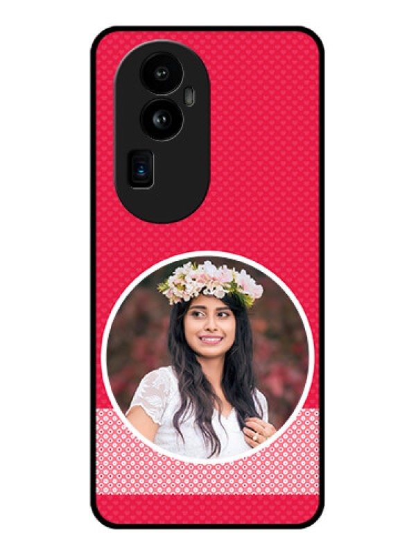 Custom Oppo Reno 10 Pro Plus 5G Personalised Glass Phone Case - Pink Pattern Design