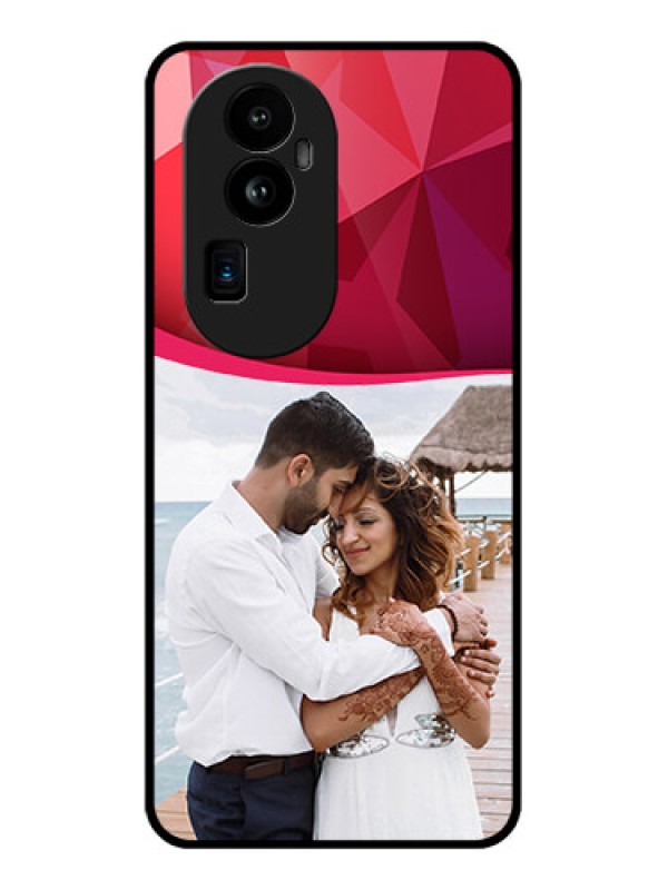 Custom Oppo Reno 10 Pro Plus 5G Custom Glass Mobile Case - Red Abstract Design
