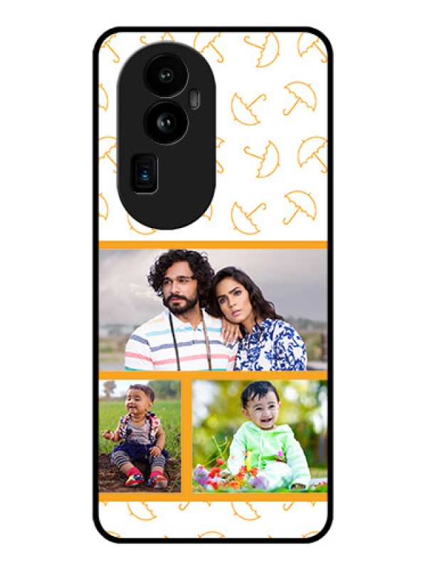 Custom Oppo Reno 10 Pro Plus 5G Custom Glass Mobile Case - Yellow Pattern Design