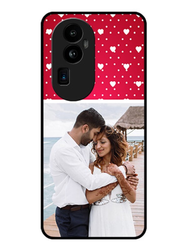 Custom Oppo Reno 10 Pro Plus 5G Photo Printing on Glass Case - Hearts Mobile Case Design