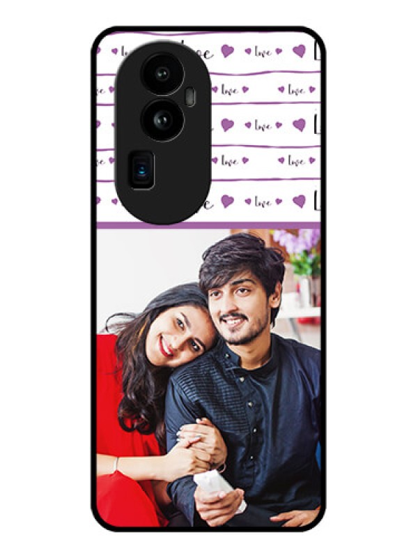 Custom Oppo Reno 10 Pro Plus 5G Custom Glass Mobile Case - Couples Heart Design
