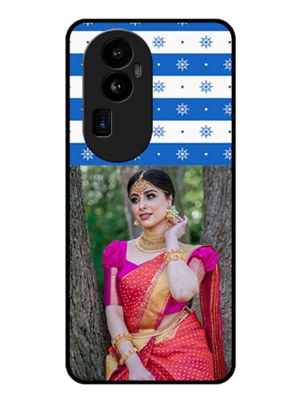Custom Oppo Reno 10 Pro Plus 5G Photo Printing on Glass Case - Snow Pattern Design