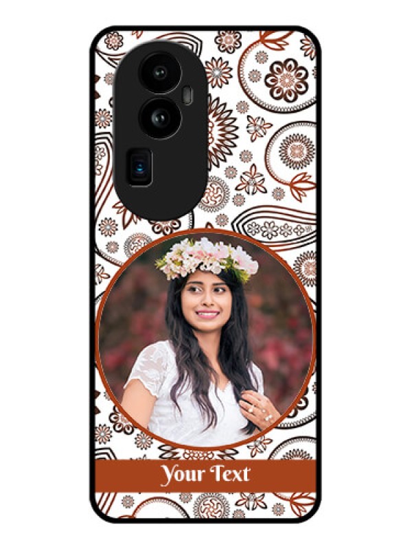 Custom Oppo Reno 10 Pro Plus 5G Custom Glass Mobile Case - Abstract Flower Design