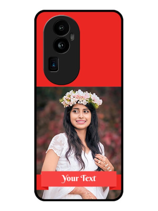 Custom Oppo Reno 10 Pro Plus 5G Custom Glass Phone Case - Simple Red Color Design