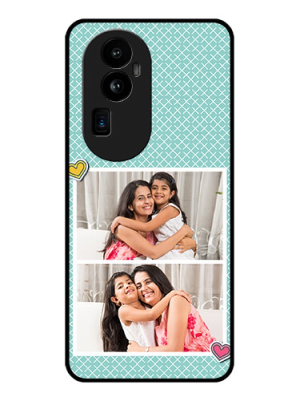 Custom Oppo Reno 10 Pro Plus 5G Custom Glass Phone Case - 2 Image Holder with Pattern Design