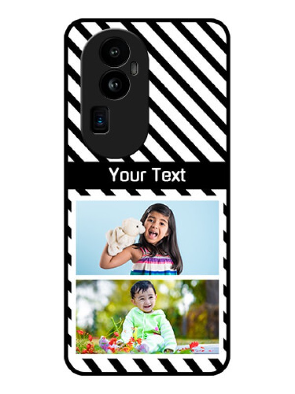 Custom Oppo Reno 10 Pro Plus 5G Photo Printing on Glass Case - Black And White Stripes Design