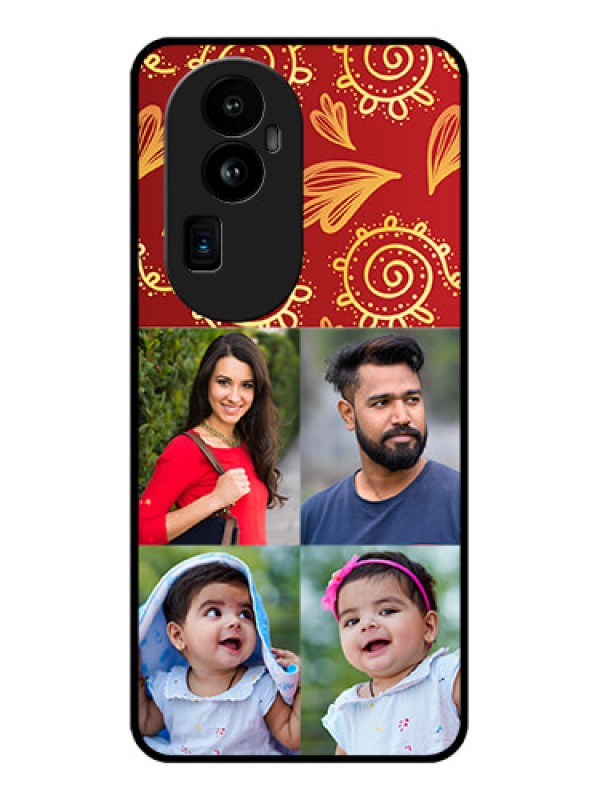 Custom Oppo Reno 10 Pro Plus 5G Photo Printing on Glass Case - 4 Image Traditional Design
