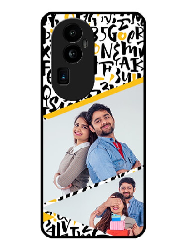 Custom Oppo Reno 10 Pro Plus 5G Custom Glass Mobile Case - Letters Pattern Design