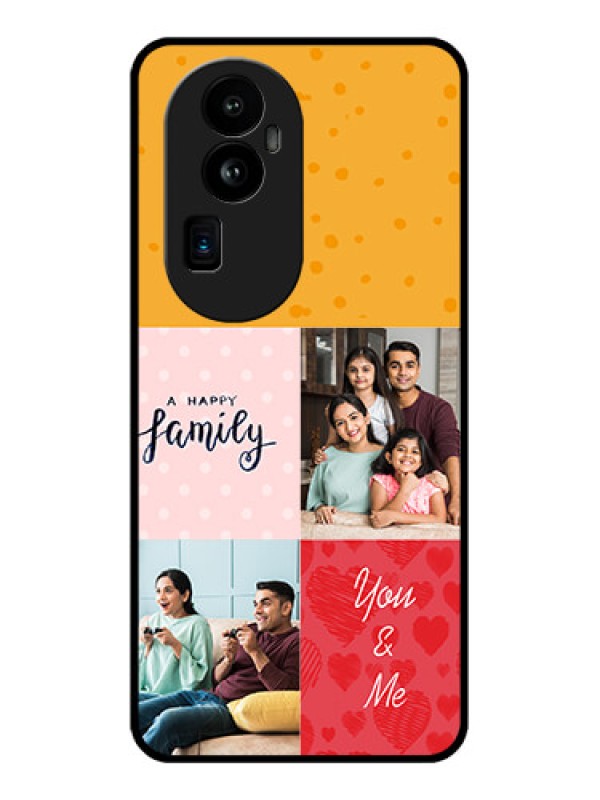 Custom Oppo Reno 10 Pro Plus 5G Personalized Glass Phone Case - Images with Quotes Design