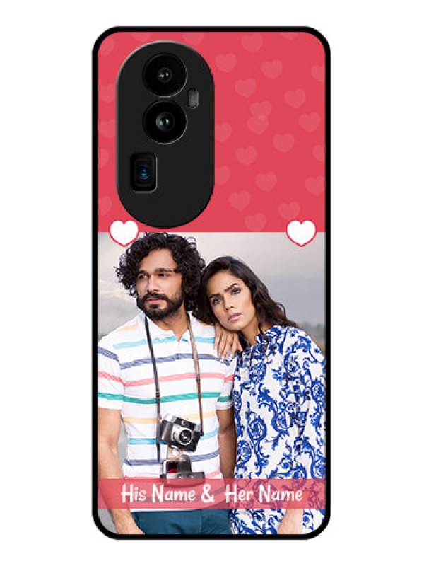 Custom Oppo Reno 10 Pro Plus 5G Photo Printing on Glass Case - Simple Love Design