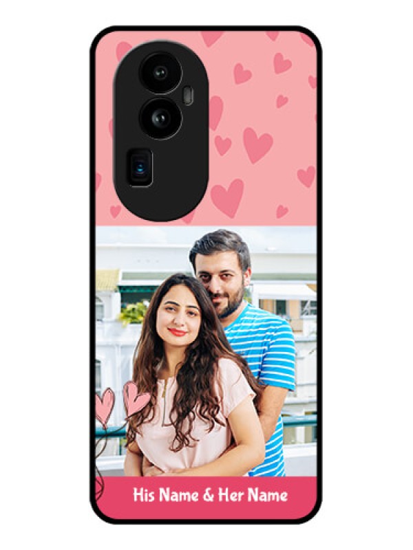 Custom Oppo Reno 10 Pro Plus 5G Personalized Glass Phone Case - Love Design Peach Color