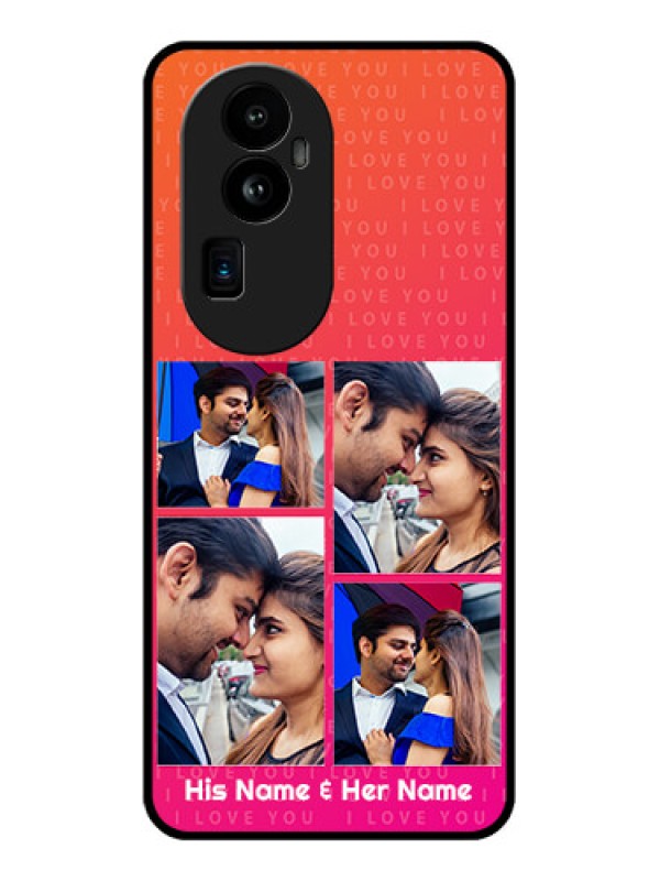 Custom Oppo Reno 10 Pro Plus 5G Custom Glass Phone Case - I Love You Pink Design