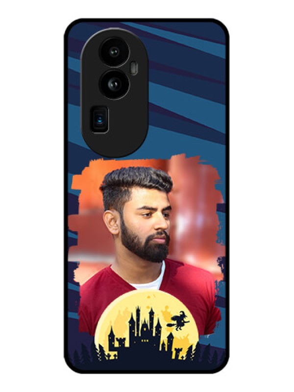 Custom Oppo Reno 10 Pro Plus 5G Photo Printing on Glass Case - Halloween Witch Design