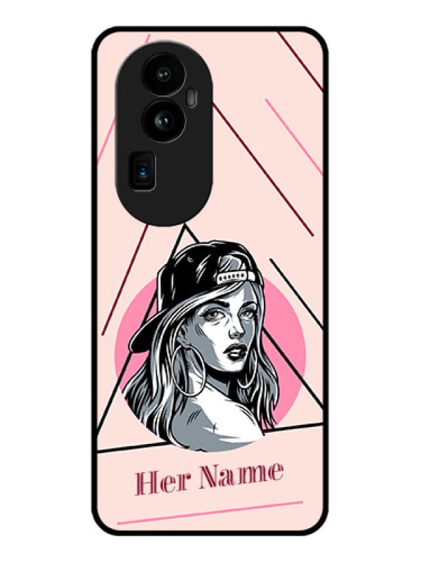 Custom Oppo Reno 10 Pro Plus 5G Personalized Glass Phone Case - Rockstar Girl Design