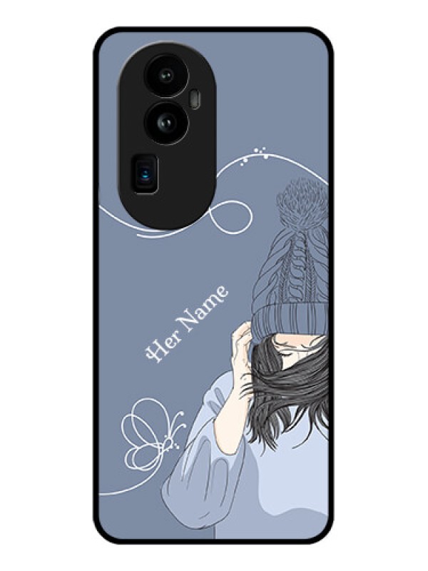 Custom Oppo Reno 10 Pro Plus 5G Custom Glass Mobile Case - Girl in winter outfit Design
