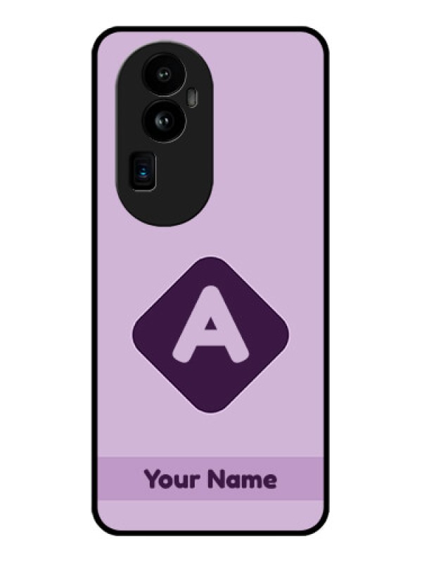Custom Oppo Reno 10 Pro Plus 5G Custom Glass Mobile Case - Custom Letter in curved badge Design