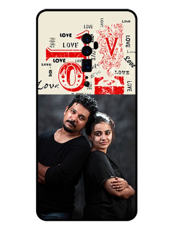Custom Reno 10x zoom Photo Printing on Glass Case  - Trendy Love Design Case