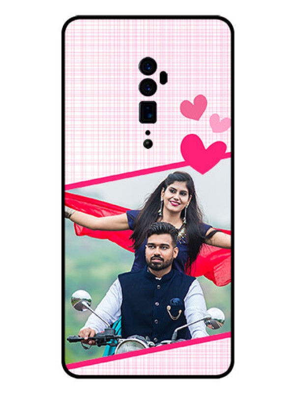 Custom Reno 10x zoom Custom Glass Phone Case  - Love Shape Heart Design