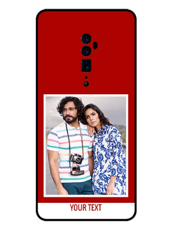 Custom Reno 10x zoom Personalized Glass Phone Case  - Simple Red Color Design