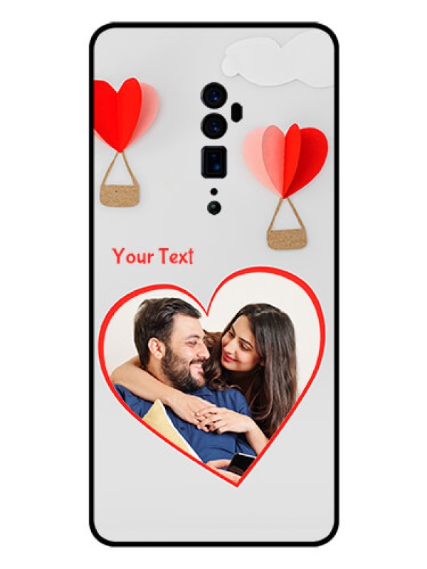 Custom Reno 10x zoom Custom Glass Mobile Case  - Parachute Love Design