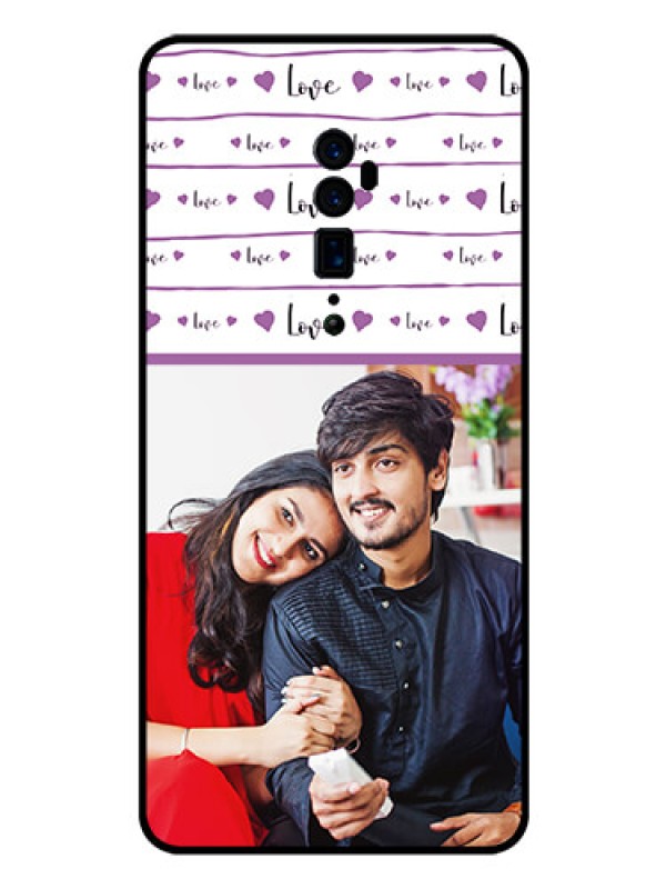 Custom Reno 10x zoom Custom Glass Mobile Case  - Couples Heart Design
