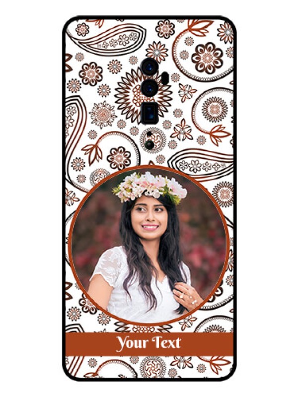 Custom Reno 10x zoom Custom Glass Mobile Case  - Abstract Floral Design 