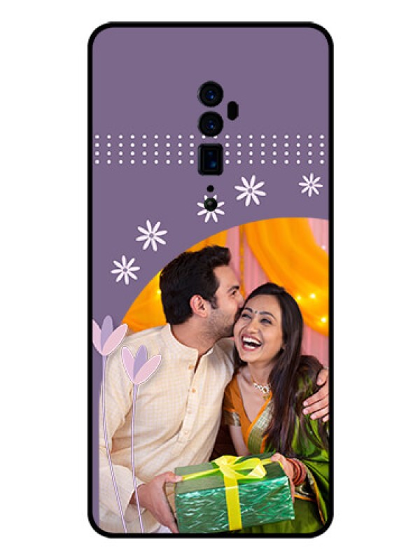 Custom Reno 10x zoom Custom Glass Mobile Case  - Lavender flowers design 