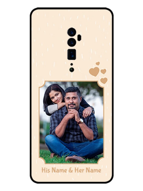 Custom Reno 10x zoom Custom Glass Phone Case  - with confetti love design 