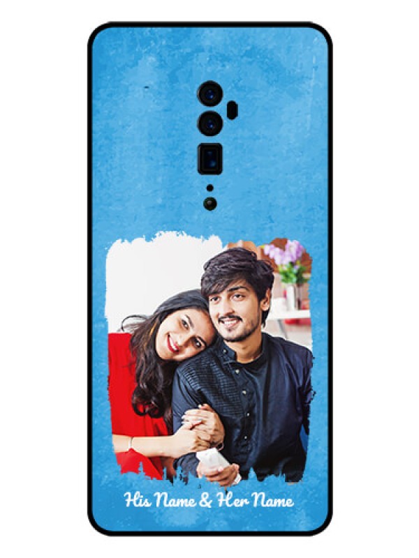 Custom Oppo Reno 10X Zoom Custom Glass Phone Case - Blue Color Vintage Design