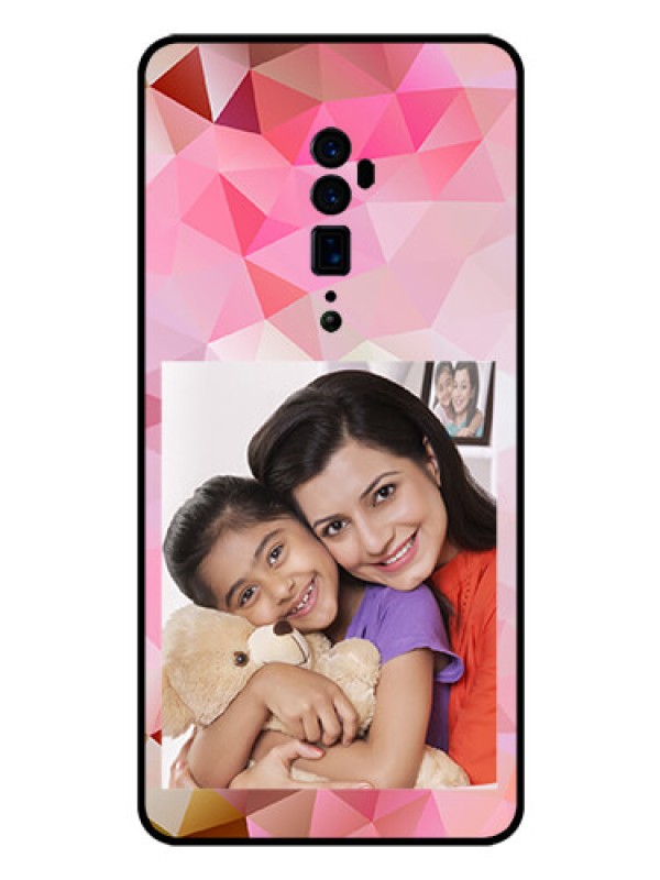 Custom Reno 10x zoom Photo Printing on Glass Case  - Abstract Triangle Design