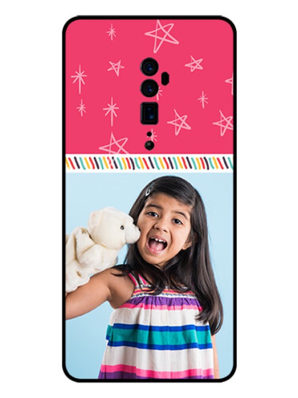 Custom Reno 10x zoom Personalized Glass Phone Case  - Line art design