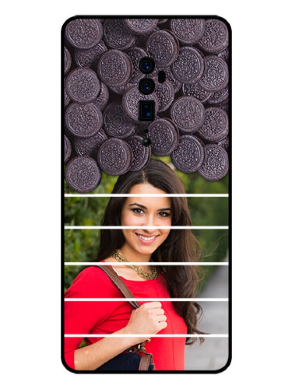 Custom Reno 10x zoom Custom Glass Phone Case  - with Oreo Biscuit Design