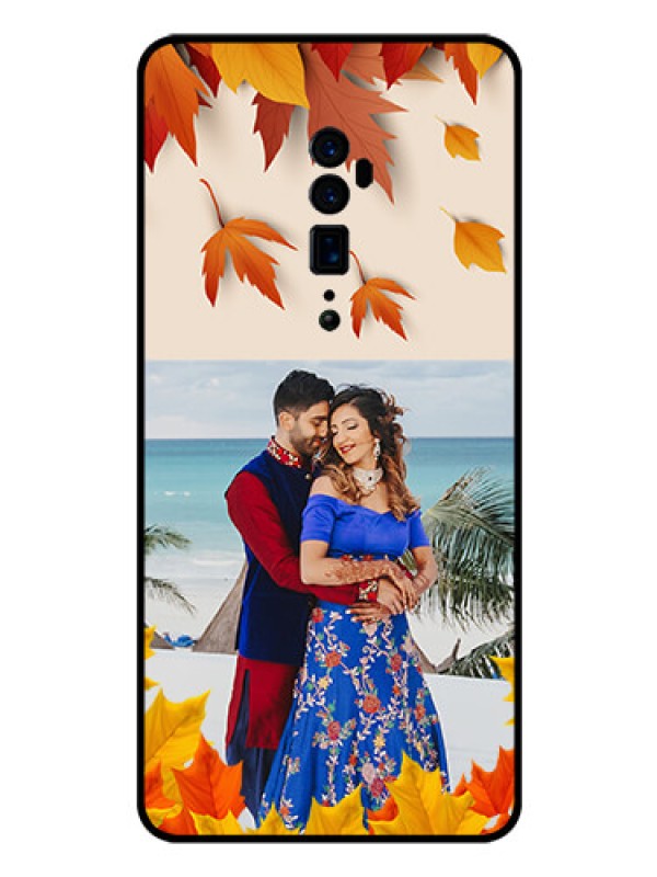 Custom Reno 10x zoom Photo Printing on Glass Case  - Autumn Maple Leaves Design
