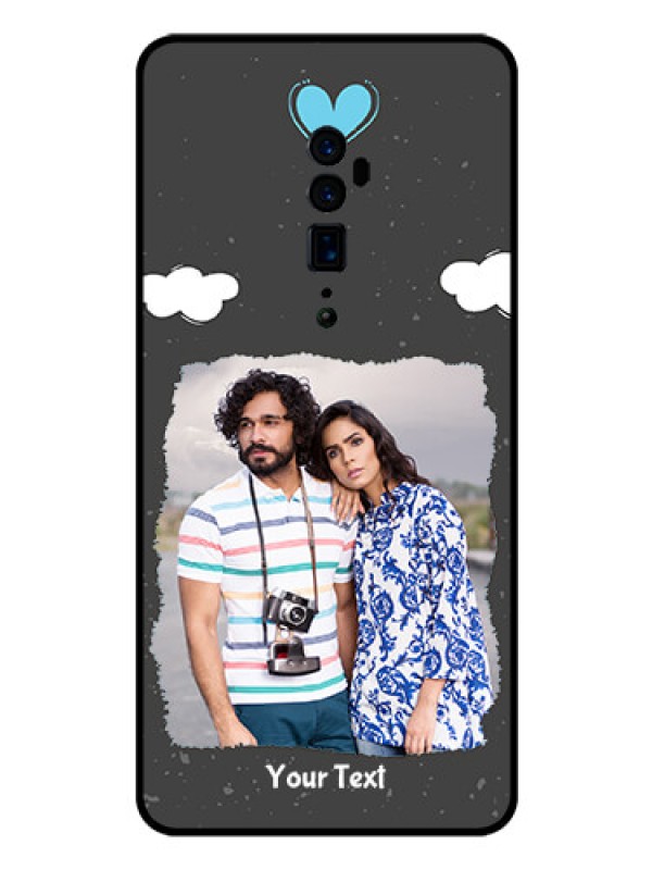Custom Reno 10x zoom Custom Glass Phone Case  - Splashes with love doodles Design