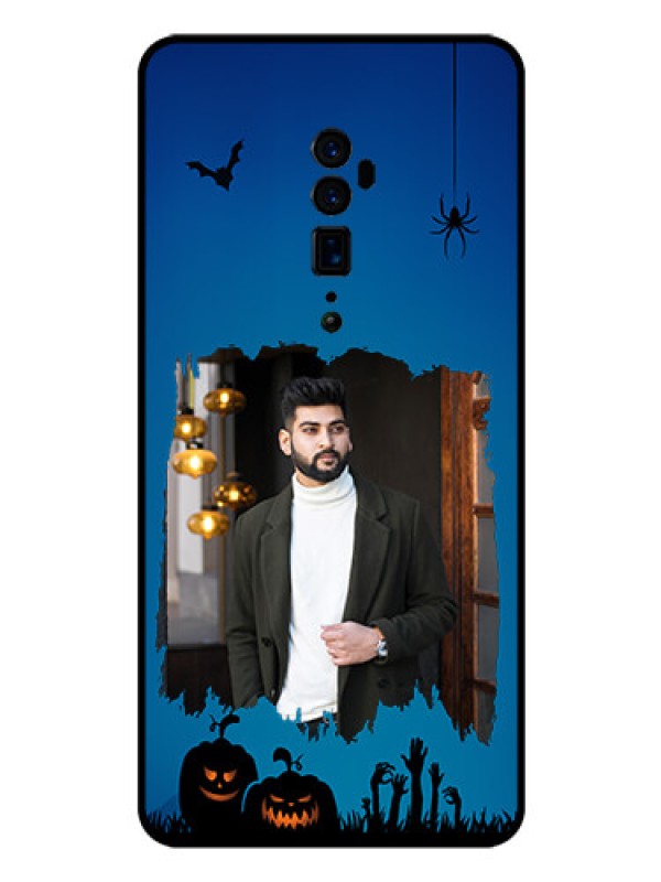 Custom Reno 10x zoom Photo Printing on Glass Case  - with pro Halloween design 