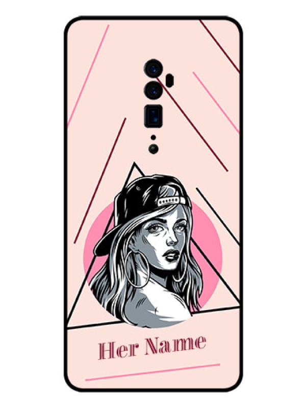 Custom Oppo Reno 10X Zoom Personalized Glass Phone Case - Rockstar Girl Design