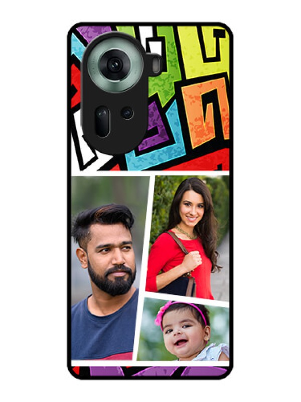 Custom Oppo Reno 11 5G Custom Glass Phone Case - Graffiti Pattern Design