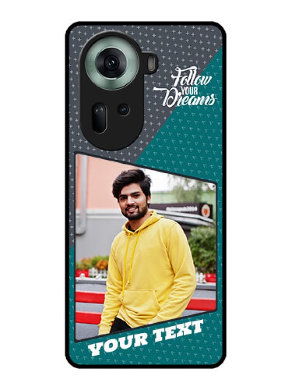 Custom Oppo Reno 11 5G Custom Glass Phone Case - Background Pattern Design With Quote